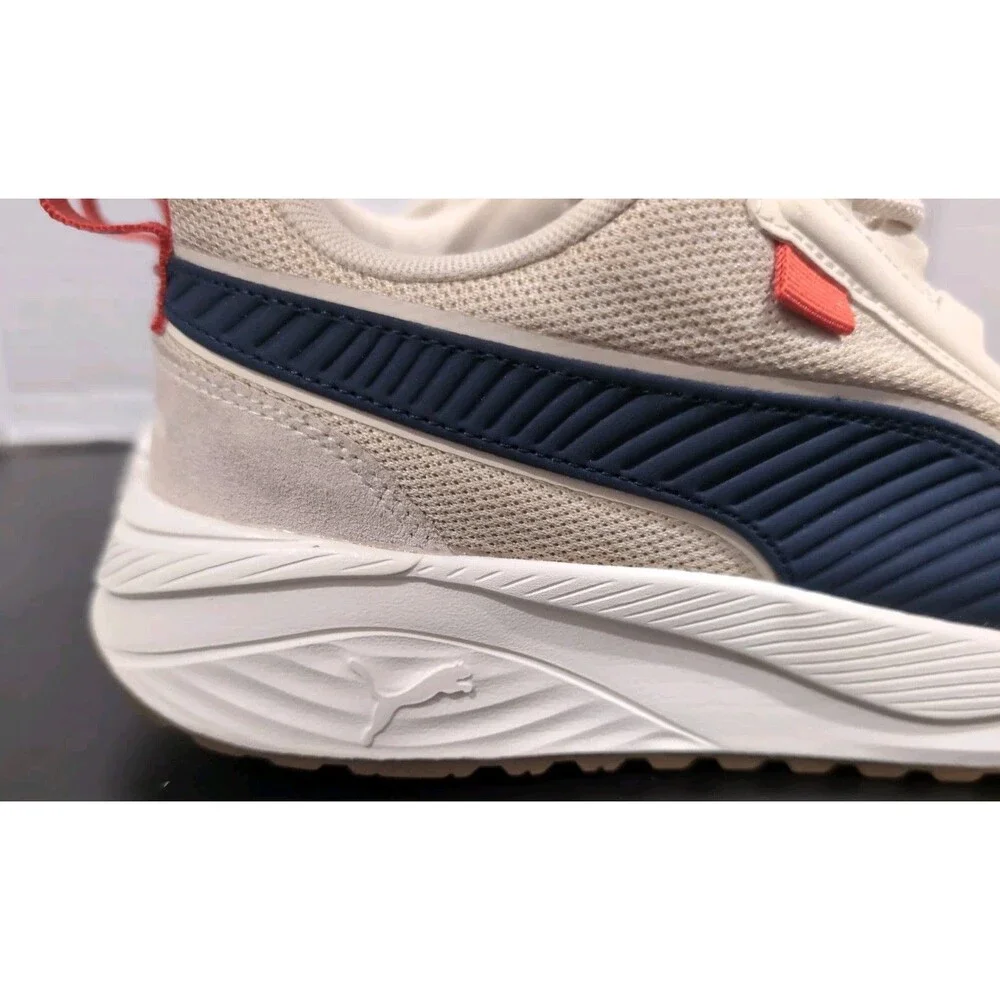 PUMA PACER 23 STREET SNEAKERS SOFT FOAM LOW TOP  BEIGE/NAVY MENS SIZE 9 EUC